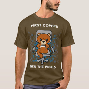 Camiseta Primero Café Y Después La Cafeína Mundial Nerd Fun
