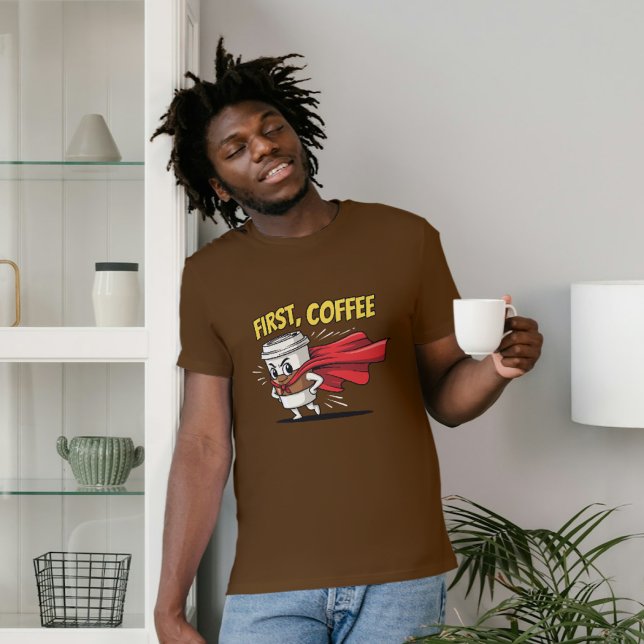 Camiseta Primero, el diseño de poder matutino del superhéro (Subido por el creador)