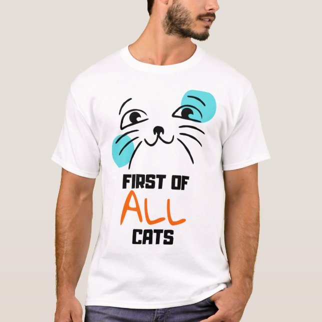 Camiseta Primero que nada, gatos - Tee de la cara de un gat (Anverso)