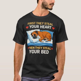 Camiseta Primero te roban el corazón luego la cama Boxer
