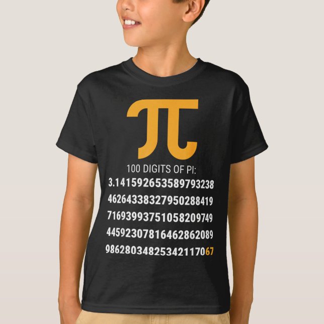 Camiseta Primeros 100 Dígitos De Pi 67 Frikis Geeks Profeso (Anverso)