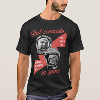 Camiseta Primeros Camaradas Astronautas De Gagarin Y Teresh