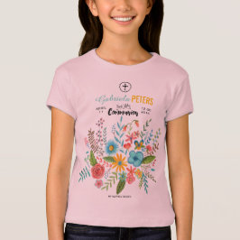 Camiseta Primeros niños florales de la comunión sagrada | C