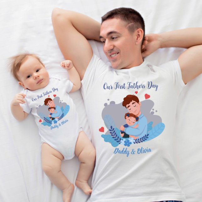 Camiseta Primeros padres Día nuevo padre y pareja de bebés (Subido por el creador)