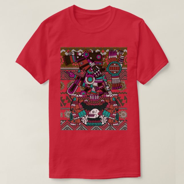 Camiseta Primitiva nativa aztecas  (Diseño del anverso)