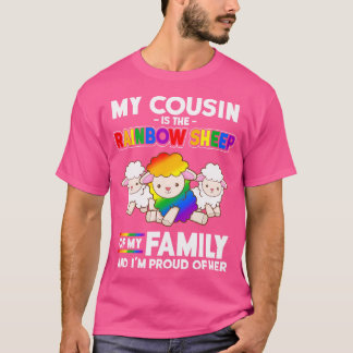 Camiseta Primo chica Oveja Arcoiris De Familia Estoy Orgull