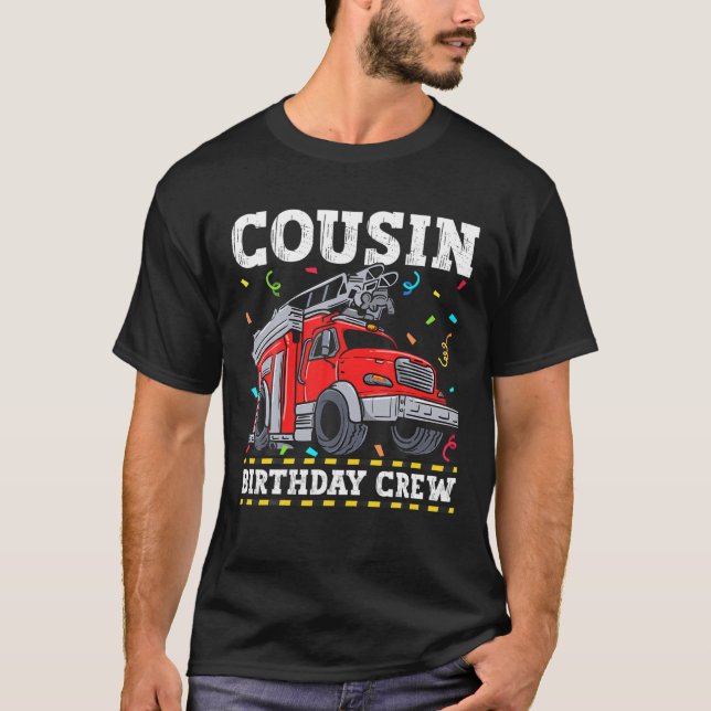 Camiseta Primo Cristóbal de Cumpleaños Camión Bombero Bombe (Anverso)