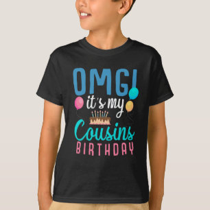 Camiseta Primo Cumpleaños Cake Divertido Balón Niños Fie