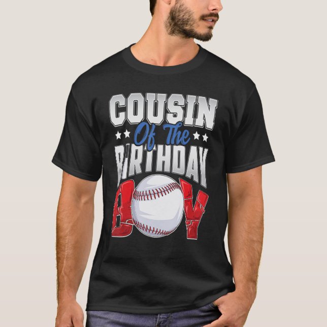 Camiseta Primo cumpleaños de béisbol Boy Baller familiar po (Anverso)
