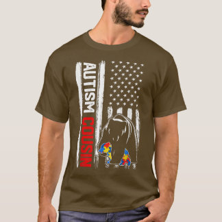 Camiseta Primo de autismo vintage con bandera estadounidens