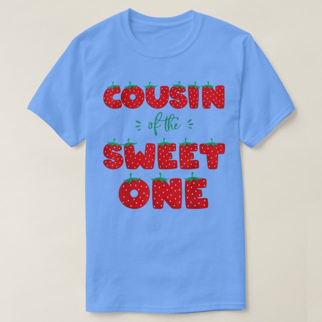 Camiseta Primo de Berry de cumpleaños de fresa dulce (Diseño del anverso)