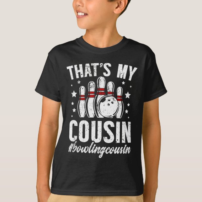 Camiseta Primo De Bolos De Un Primo De Bowler - Negro (Anverso)