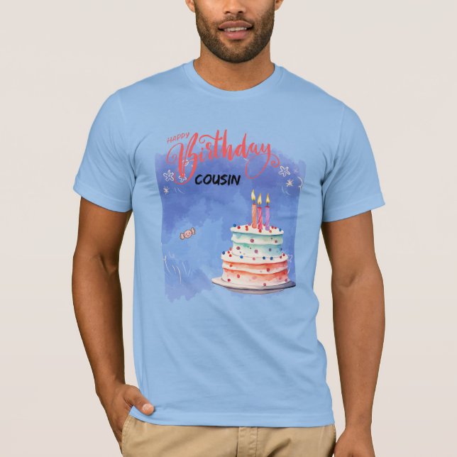 Camiseta Primo de cumpleaños feliz personalizado (Anverso)