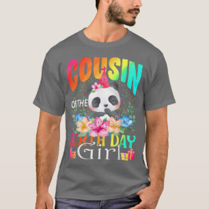 Camiseta Primo De La Chica De Cumpleaños Panda Unicorn
