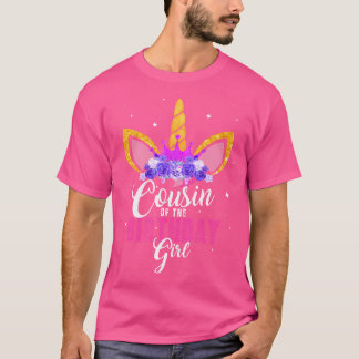 Camiseta Primo De La Cumpleañera Unicornio Cumpleaños Princ