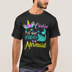 Camiseta Primo De La Familia De La Sirena De Cumpleaños