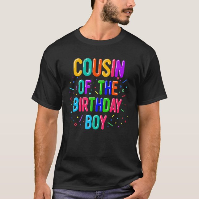 Camiseta Primo de la familia del niño de cumpleaños (Anverso)