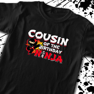 Camiseta Primo de la Fiesta del Cumpleaños Ninja - Cumpleañ