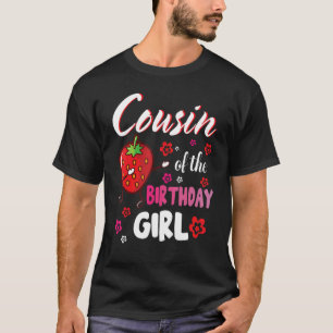 Camiseta Primo De La Hermandad De Cumpleaños Chica De Fresa