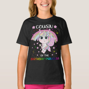 Camiseta Primo de la Princesa de Cumpleaños Unicornio