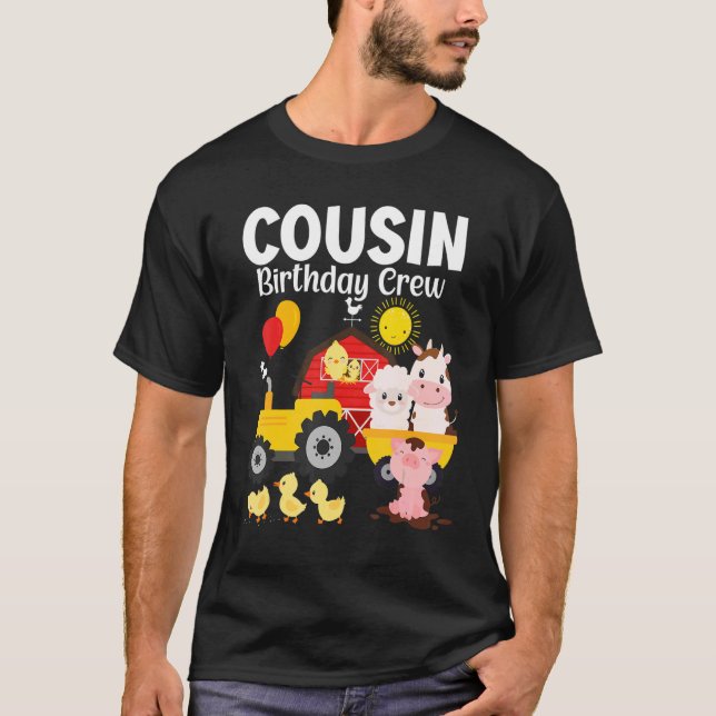 Camiseta Primo de la tripulación de cumpleaños Tractor Barn (Anverso)