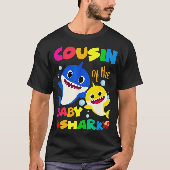 Camiseta Primo Del Bebé Tiburón Primo De Cumpleaños Tiburón (Anverso)