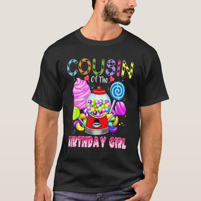 Camiseta Primo Del Chica De Cumpleaños Candyland Candy Birt (Anverso)