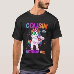 Camiseta Primo del Chica de cumpleaños Dabbing Unicorn Fies