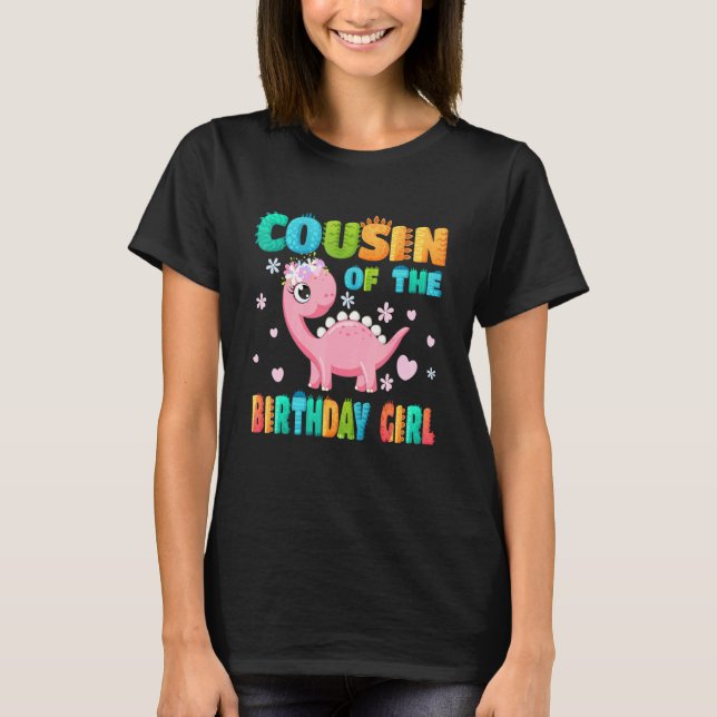 Camiseta Primo Del Chica De Cumpleaños Primo Dinosaurio Nac (Anverso)