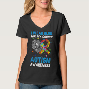 Camiseta Primo del corazón del amor Primo azul Autismo espe