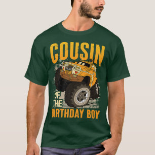 Camiseta Primo del Cumpleañero Camion Monstruo Cumpleaños