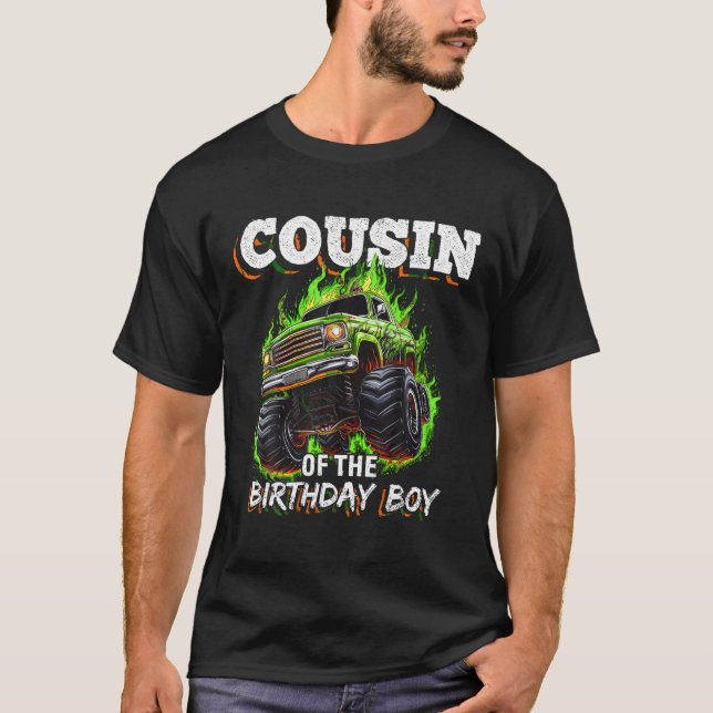 Camiseta Primo del cumpleaños del monstruo de cumpleaños (Anverso)