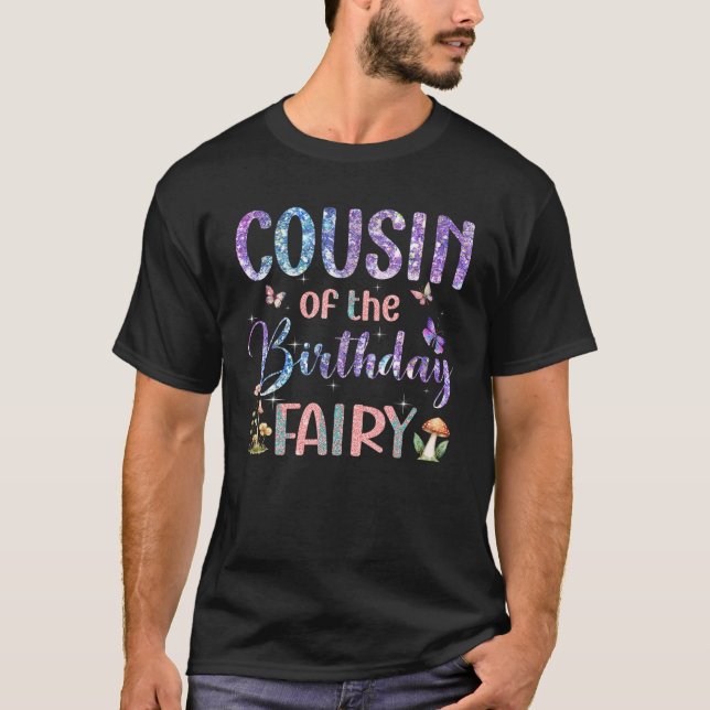 Camiseta Primo Del Cumpleaños Familia De Hadas Fantásticas  (Anverso)