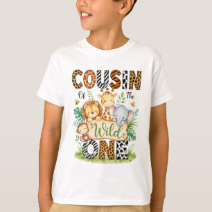 Camiseta Primo del cumpleaños número uno niño jungla S