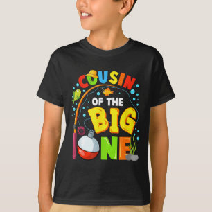 Camiseta Primo del grande anzuelo de cumpleaños chico famil