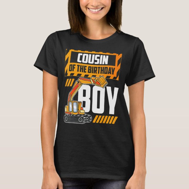 Camiseta Primo del niño de cumpleaños Construcción (Anverso)