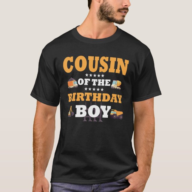 Camiseta Primo del niño de cumpleaños trabajador de constru (Anverso)