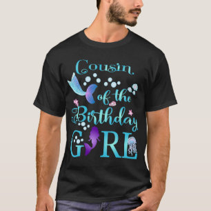 Camiseta Primo del primer cumpleaños de la sirena Chica de 