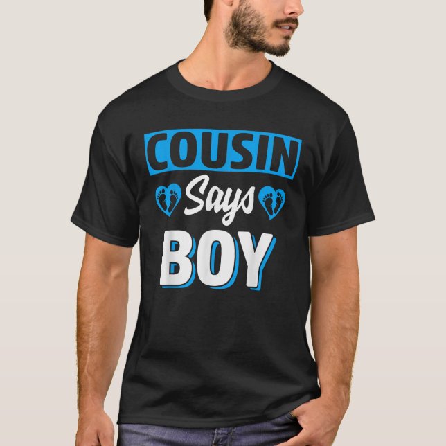 Camiseta Primo dice que chico chico lindo género revelar eq (Anverso)