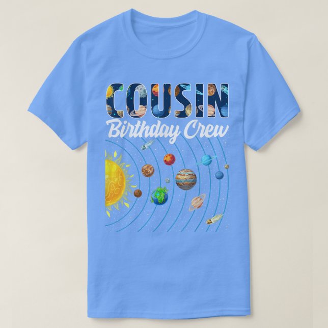 Camiseta Primo Equipo de Cumpleaños Espacio Ultraterrestre  (Diseño del anverso)