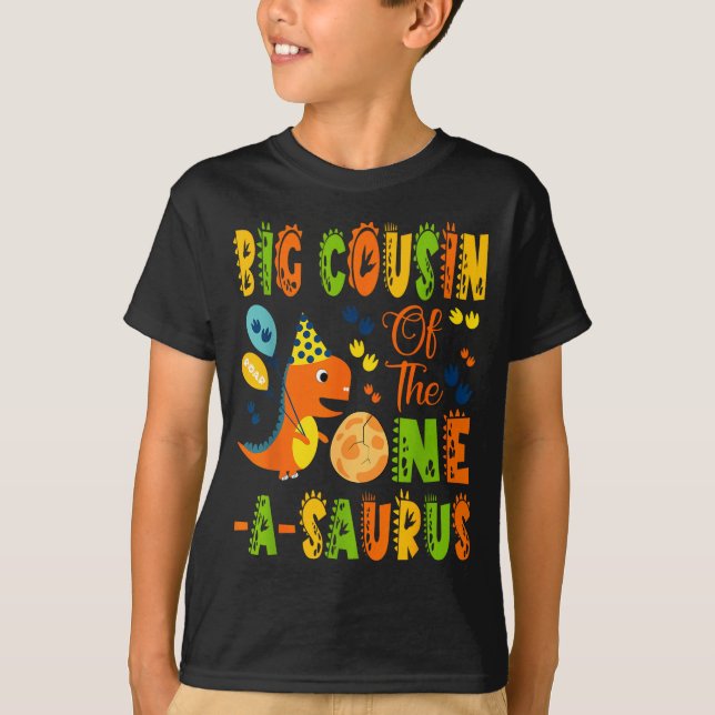 Camiseta Primo grande del cumpleaños del one-a-saurus 1 (Anverso)