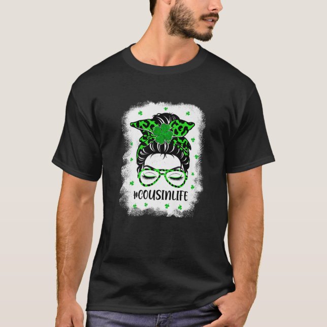 Camiseta Primo Messy Bun St Patrick's Day Graciosa Suerte I (Anverso)