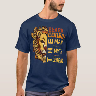 Camiseta Primo negro león El hombre el mito el padre feliz