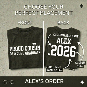 Camiseta PRIMO ORGULLOSO Clase de 2026 Graduación Personali