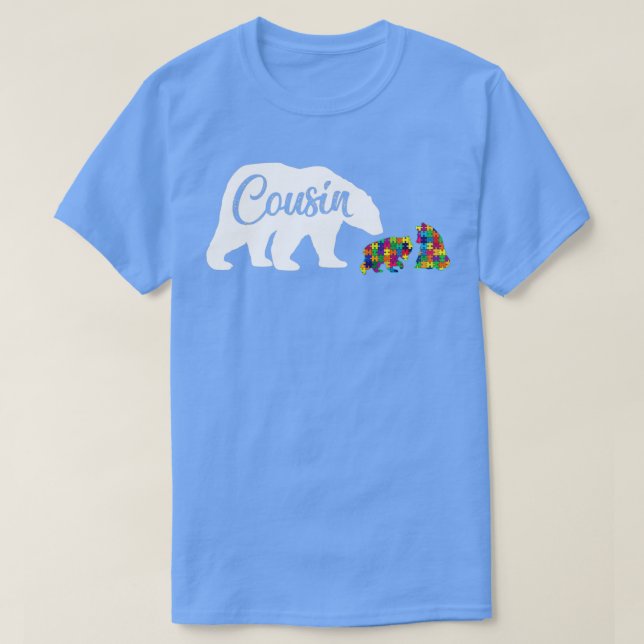 Camiseta Primo Oso Autismo Concienciación Amor Apoyo Famili (Diseño del anverso)