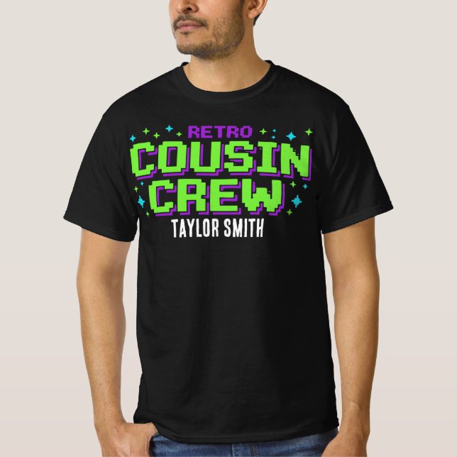 Camiseta Primo Retro de 8 Bits Equipo de Primos Gemelos que (Anverso)