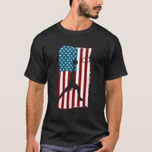 Camiseta Prin atleta patriota de baloncesto con bandera est