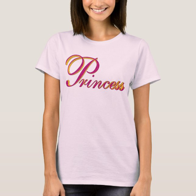 Camiseta Princesa 3D Rosa y Oro (Anverso)