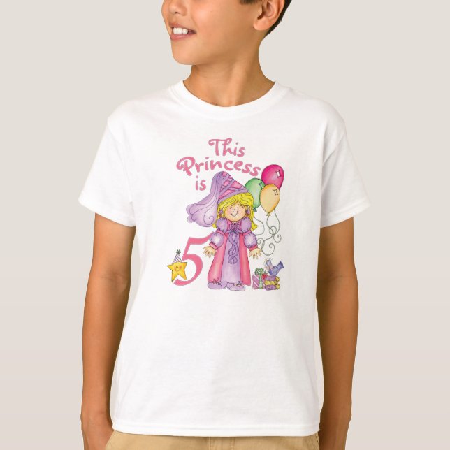 Camiseta Princesa 5 cumpleaños (Anverso)