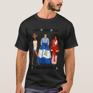 Camiseta Princesa Afro-Nicaragüense Patriótica Mujeres Negr